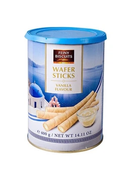 Вафельные трубочки Feiny Biscuits со сливками и вкусом ванили ж/б 400г