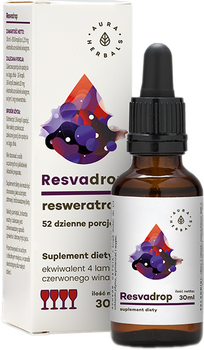 Aura Herbals Resvadrop Resweratrol krople 30 ml (5902479610702)