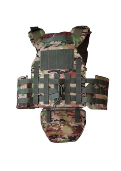 Плитоноска/Plate Carrier Eva Military колір мультикам (без плит, без балістичних пакетів), з модулем MOLLE для кріплення підсумок, з системою швидкого скидання, з напашником