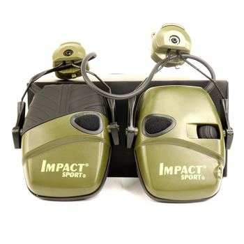 Тактические активные наушники Howard Leight Impact sport с креплением/адаптером к шлему/каске хакі