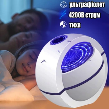 Ловушка для насекомых УФ лампа USB Usams Insect Killer антимоскитная приманка шар с вентилятором, 4200В