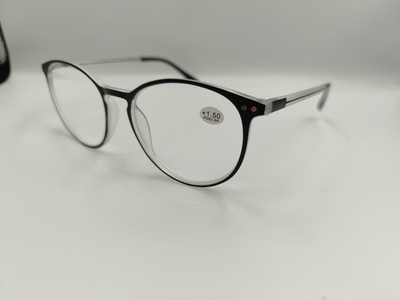 Круглі чорні окуляри для зору, готові окуляри, окуляри для далечі, окуляри з діоптріями -4.0