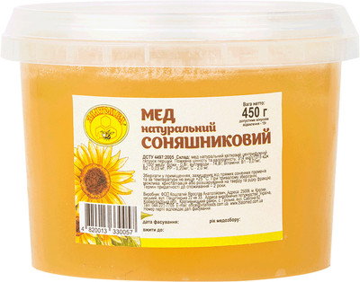 Упаковка меда Златомед Подсолнечный 450 г х 6 шт (4820013330057)