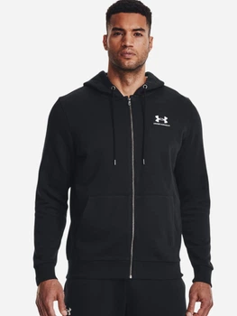 Толстовка на флісі, на блискавці чоловіча Under Armour UA Icon Fleece FZ Hood 1373881-001 M Чорна (195253918858)