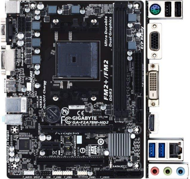 Материнська плата Gigabyte GA-F2A78M-HD2 (GA-F2A78M-HD2) (sFM2+, AMD A78, Micro-ATX) Б/в,U1