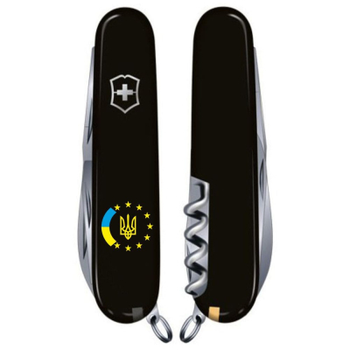 Нож Victorinox Climber Ukraine Black "Україна ЄС" (1.3703.3_T1130u)