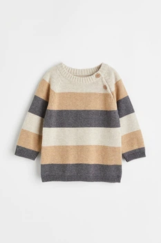 Джемпер бежево-сірий в смужку H&M 104см (400092565)