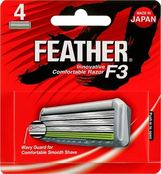 Сменные кассеты с тройным лезвием "F3", 4шт. - Feather F3 Triple Blade 4 Cartridges 4шт (991162-1284550-2)