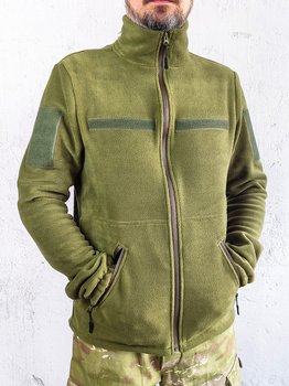 Военная флисовая кофта на молнии Garment Factory оливковая Флиска ВСУ флисова куртка с карманами РАЗМЕР 58 4XL