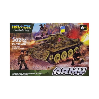 Конструктор Армия Танк 302 детали IBLOCK, PL-921-430-3