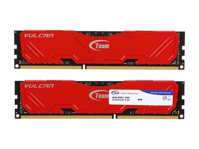 Модуль пам'яті Team DDR3 16Gb (2x8) Team Vulcan Red 1600MHz (TLD38G1600HC9BK)