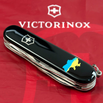 Ніж Victorinox Climber Ukraine Black "Карта України Жовто-Блакитна" (1.3703.3_T1166u)