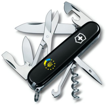 Нож Victorinox Climber Ukraine Black "Україна ЄС" (1.3703.3_T1130u)