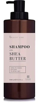 Бессульфатный шампунь с маслом ши для блеска волос - Clever Hair Cosmetics Glossy Line Shampoo With Shea Butter 1000ml (1227818-189058)