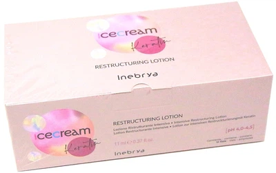 Лосьон для сухих и химически обработанных волос - Inebrya Keratin Ice Cream Keratin Restructuring Lotion 12x11ml (185395-176510)