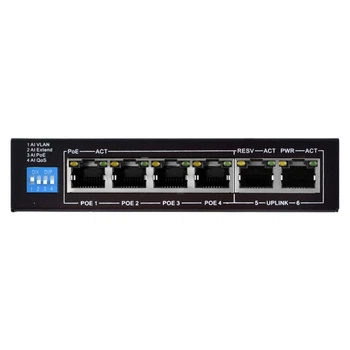 PoE-комутатор FoxGate S6004-E2-AI POE Watchdog 6-портовий некерований (272395)