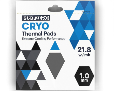 Термопрокладка SubZero CRYO 100x100x1.0 мм SubZero Thermal Pad 21.8 W/mK сіра