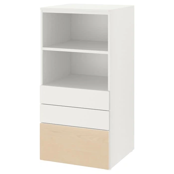 Стелаж з 3 ящиками в дитячу ІКЕА SMASTAD / PLATSA 60х57х123 см біла береза (s29387987)