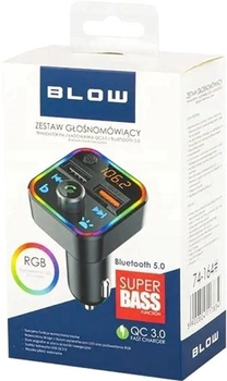 FM-трансмітер Blow Bluetooth 5+QC3.0 RGB 74-164# (5900804117834)