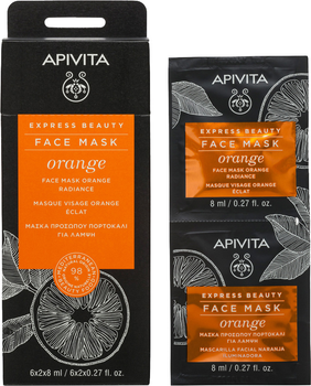 Maseczka do twarzy Apivita Express Beauty z pomarańczą Lśnienie 2 szt x 8 ml (5201279081782)