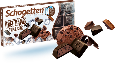 Немецкий черный шоколад Schogetten Freeze me Triple Choc с шоколадным мороженым 100 грамм