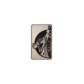 Военный шеврон на липучке Oxford 1000D Memento mori 4 50х90 мм Чёрно-белый