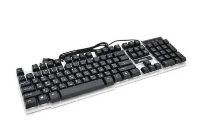 Клавіатура Jedel K500, USB, довжина кабелю 170см (Eng/Рус), (483х188х35 мм) Black, 104к (DI-K500PP)