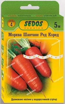 Семена Яскрава Морковь Шантане Ред Коред на ленте 5 м (29421)