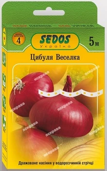 Насіння Яскрава Цибуля Веселка (червона) на стрічці 5 м (29435)