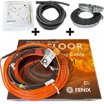 Теплый пол комплект Fenix ADSV 18 680 Вт 3,8м² - 6,1м² + терморегулятор механический. Тёплый пол в стяжку