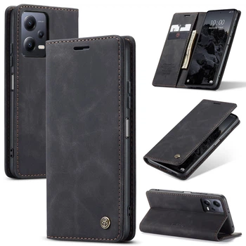 Чехол книжка с магнитом Xiaomi Redmi Note 12 5G CaseMe Black (33353-2B)