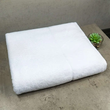 Банное полотенце махра/велюр GM Textile 70x140см Премиум качества Milado 550г/м2 (Белый)
