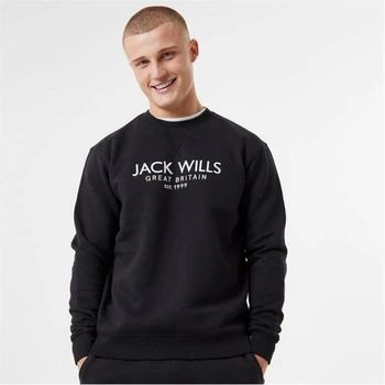 Толстовка Jack Wills Belvue Graphic Logo Crew Neck Black, XS (42) (11804479)