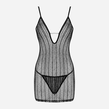 Komplet erotyczny (halka + figi stringi) LivCo Corsetti Fashion Conchita LC 13383 L/XL Black (5907996389100)