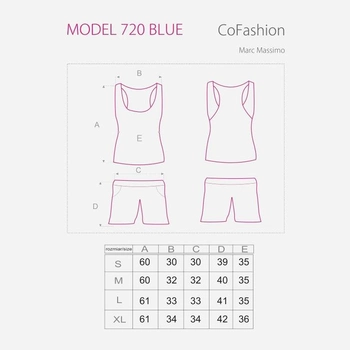 Piżama (koszula + spodenki) CoFashion 720 XL Niebieski (5902431643427)