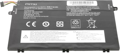 Bateria Mitsu do laptopów Lenovo ThinkPad E480, E580 11,1 V 3600 mAh (5BM342) (5903050376925)