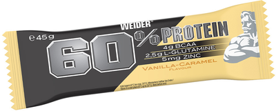 Baton proteinowy Weider 60% Protein Bar 45 g Wanilia-Karmel (4044782309179)