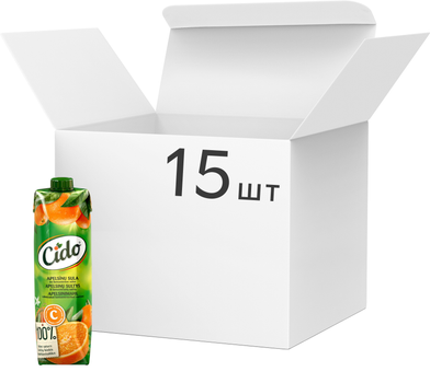 Упаковка соку Cido Апельсиновий 1 л х 15 шт (4750042804208_1)