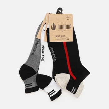 Набор мужских носков хлопковых Minora 0533 29 3 пары Черный/Синий/Бежевый (4780046994537)