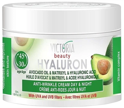 Крем для лица с маслом авокадо - Victoria Beauty Hyaluron Anti Wrinkle Day & Night 30-45 Age 50ml (50ml) (1020127-1351550-2)