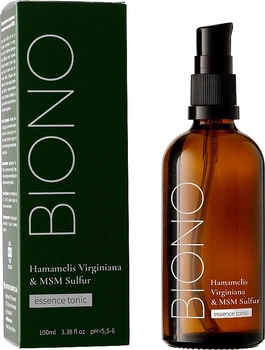 Тоник-эссенция с гидролатом гамамелиса и органической серой - Biono Hamamelis Virginiana and MSM Sulfur Essence Tonic 100ml (1214304-132577)