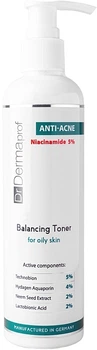 Балансуючий тонік для жирної шкіри – Dr. Dermaprof Anti-Acne Balancing Toner For Oily Skin 250ml (1163636-108008)