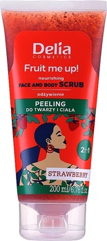 Скраб для обличчя й тіла з ароматом полуниці - Delia Fruit Me Up! Strawberry Face & Body Scrub 200ml (1188393-133847)