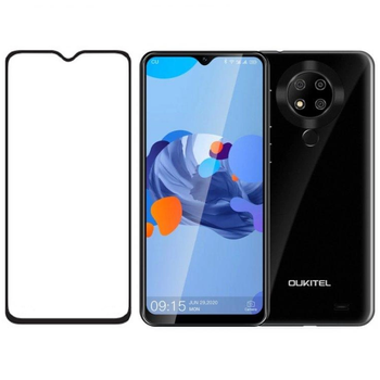 Защитное стекло LUX для Oukitel C19 Pro черный Full Сover Full Glue 0,3 мм