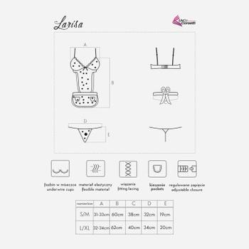 Komplet erotyczny (halka + figi stringi) LivCo Corsetti Fashion Larisa LC 13463 L/XL Black (5907699449873)