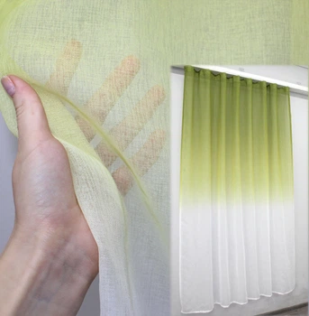 Тюль VR-Textil 516т Омбре Батист Оливковий з білим 200х240 см (40-888)