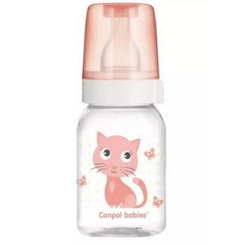 Тританова пляшечка Canpol babies Веселі звірята, 120 мл, 11/851pink