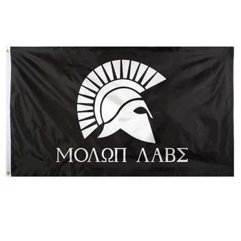Флаг Rothco Molon Labe Flag 90 x 150 см Черный