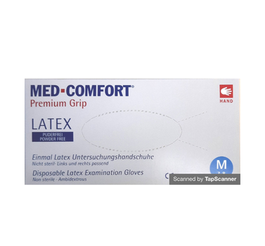 Латексная перчатки без пудры Med comfort L 100 шт/уп