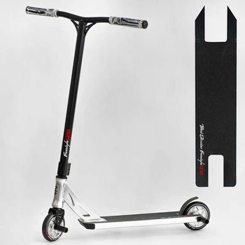 Трюковий самокат Best Scooter Freestyle PRO HIC-система, пеги, колеса 120 мм сріблястий